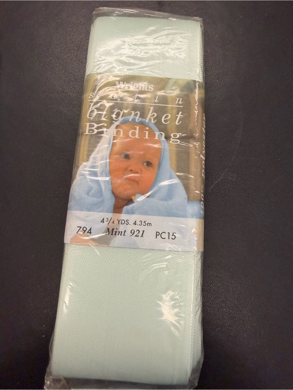 Wrights blanket binding in mint green